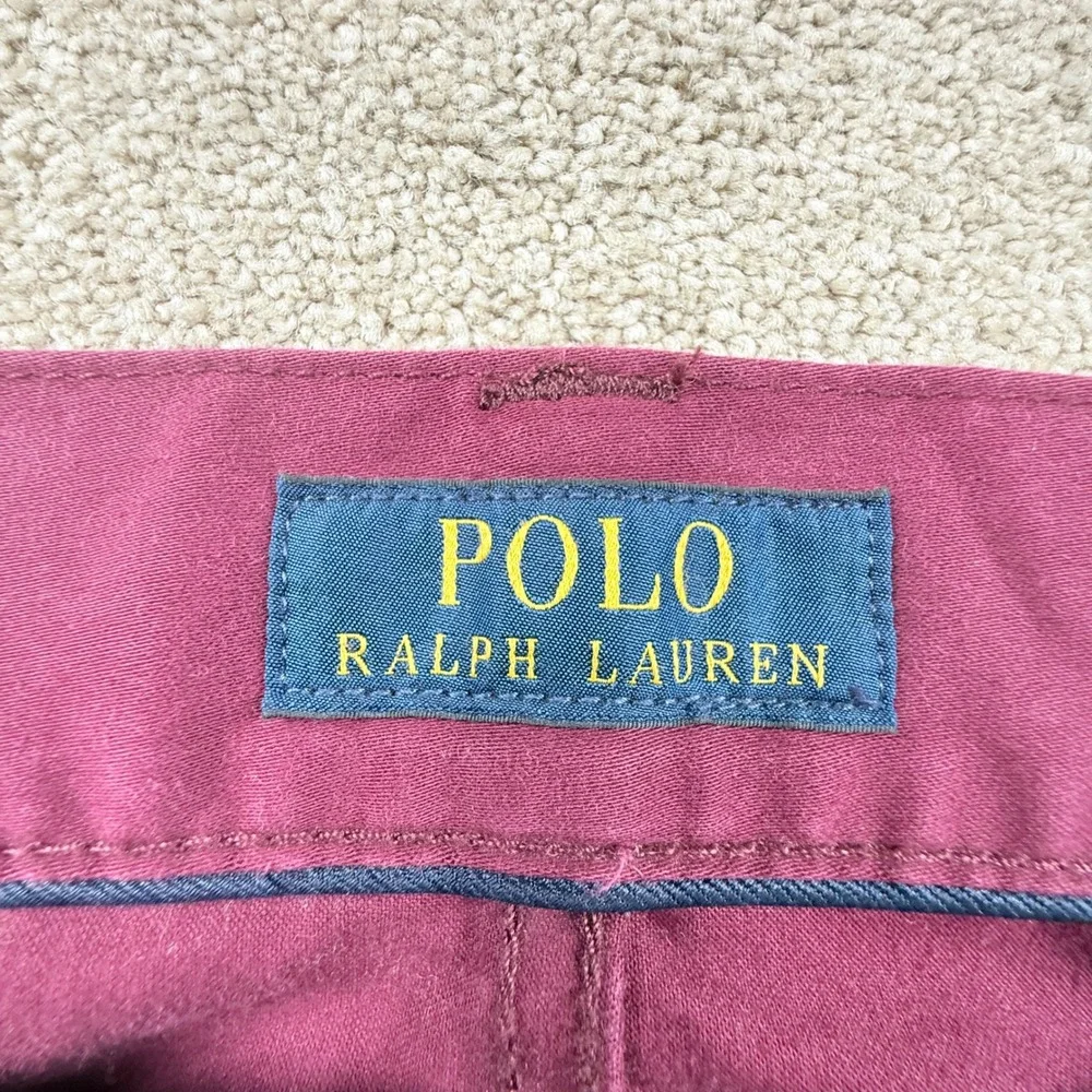 Polo Ralph Lauren Pants Mens 34x30 Burgundy Excellent Straight Leg Cotton